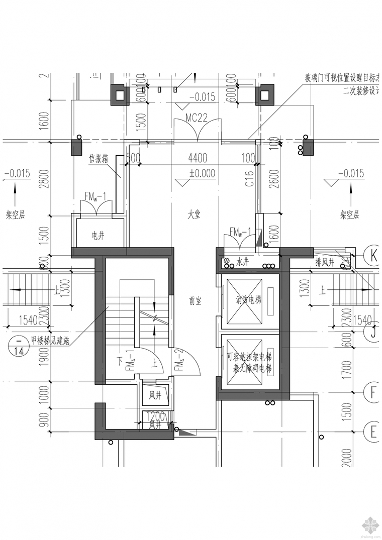 疏散楼梯建筑图资料下载-请问一下各位高人，审图提出地下室楼梯未能直通室外，需要通过建筑