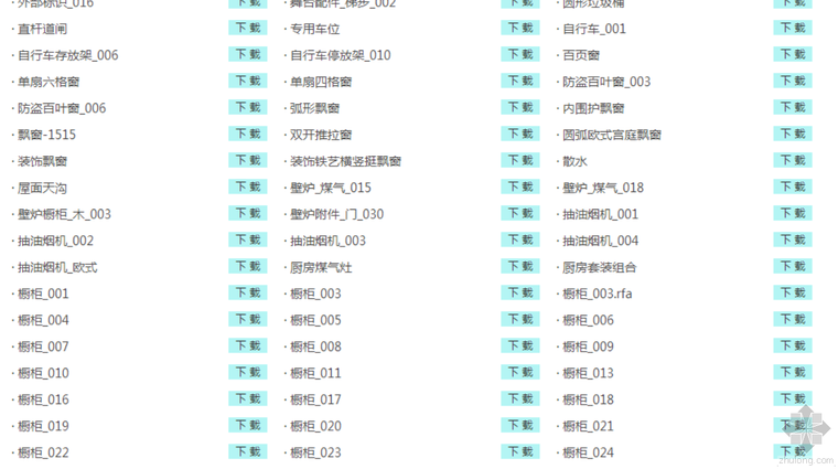 犀牛软件模型下载资料下载-免费下载族，不定期更新族库