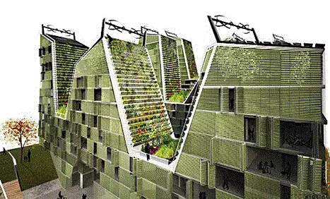 建筑一体绿化资料下载-25款垂直绿化设计，是建筑更是景观！