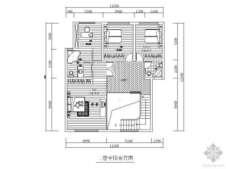 小高层住宅户型跃层资料下载-跃层户型装修设计施工图