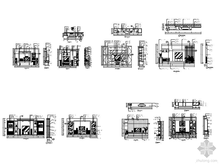 电视机背景墙cad资料下载-电视机背景墙图集