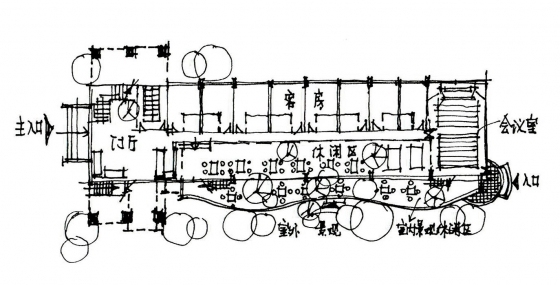 建筑快题设计案例-商务酒店快速设计-自己手绘透视089-平