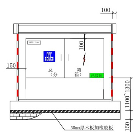 土方工程施工安全生产标准化做法-二级配电箱防雨棚正立面.jpg