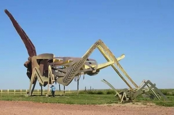“田野里的蚂蚱”建造于1999年，长18.3米，高12.2米。