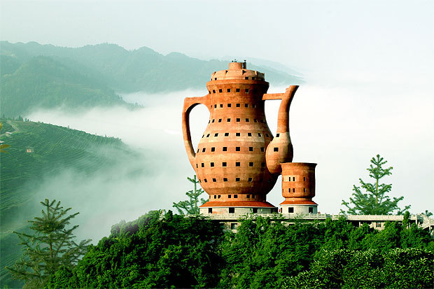 su茶文化建筑资料下载-贵州湄潭县茶文化陈列馆:茶壶