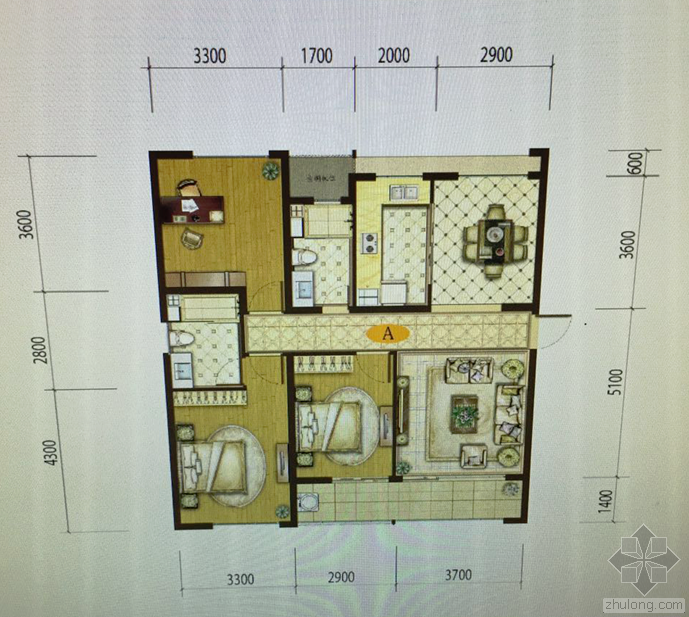 室内平面图130平方米资料下载-求130平米三室两天两卫房型装修效果图