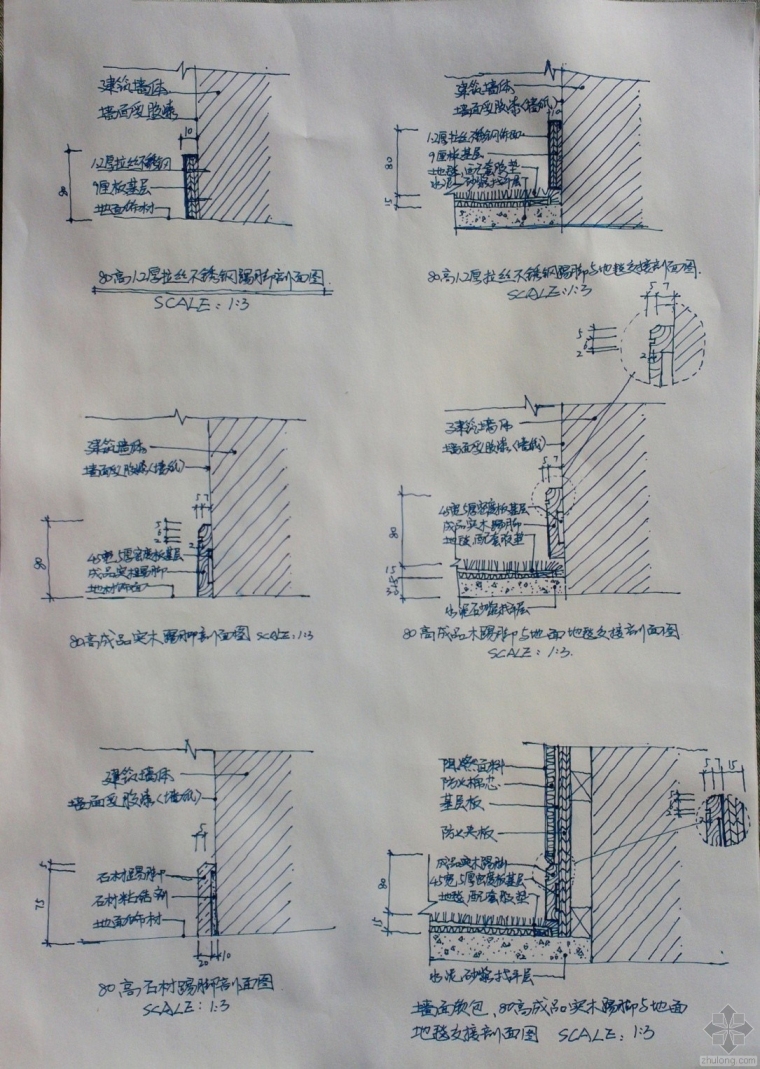 高层建筑装饰施工流程图解资料下载-手绘装饰施工节点