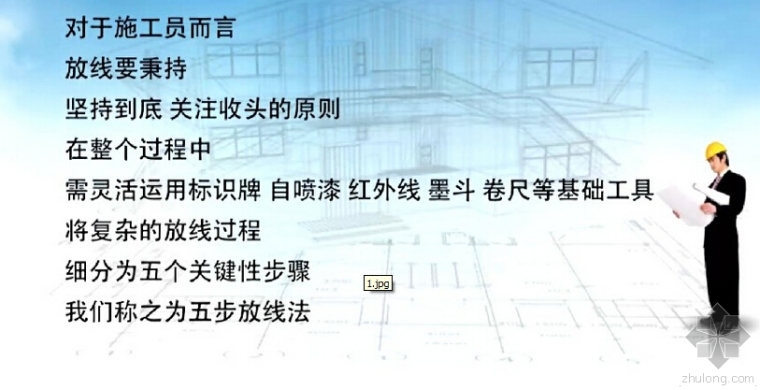 金螳螂装饰案例资料下载-[视频教程]金螳螂装饰——五步放线法————连载1