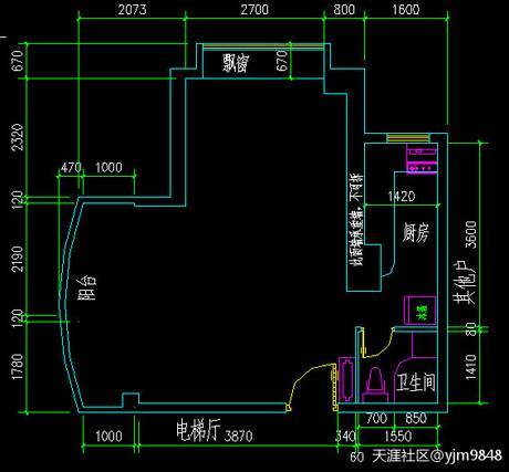 一房一厅设计平面图资料下载-40平方的一房一厅，想改为二房一厅，跪求方案。。。。