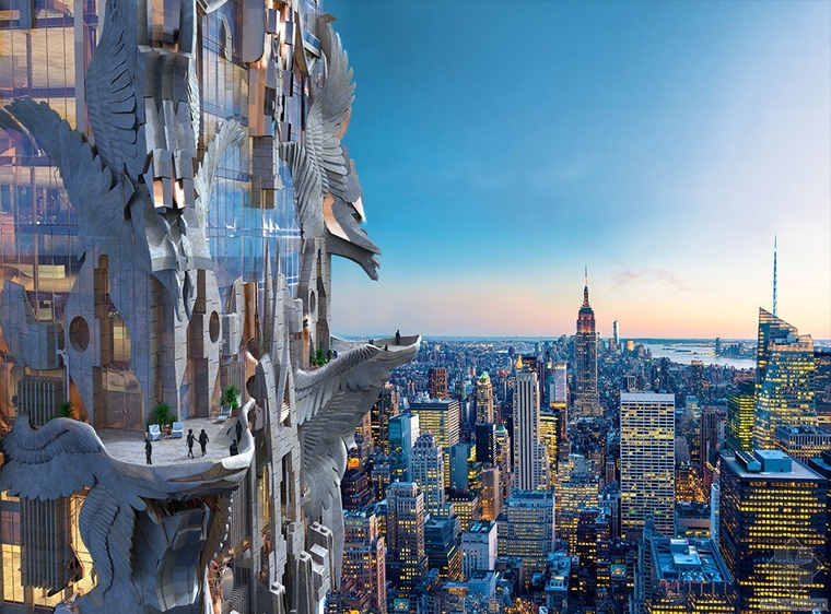 曼哈顿摩天大楼资料下载-超乎你的想象！纽约真的要盖这样一幢摩天大楼？