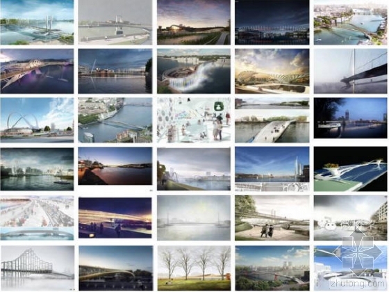 社区竞赛设计资料下载-爆晒：伦敦泰晤士河人行桥竞赛设计图样