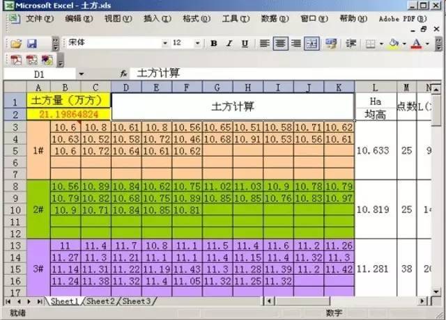 CAD土方算量资料下载-EXCEL秒杀土方算量，简单粗暴就是好用！