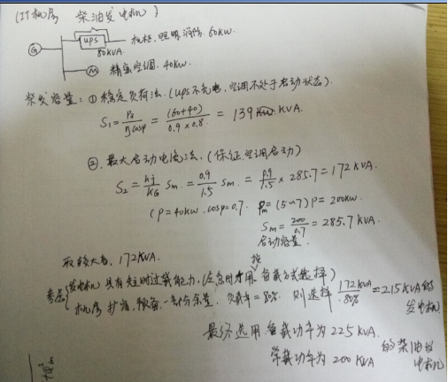 柴油发电机发电方法资料下载-IT机房用柴油发电机容量问题