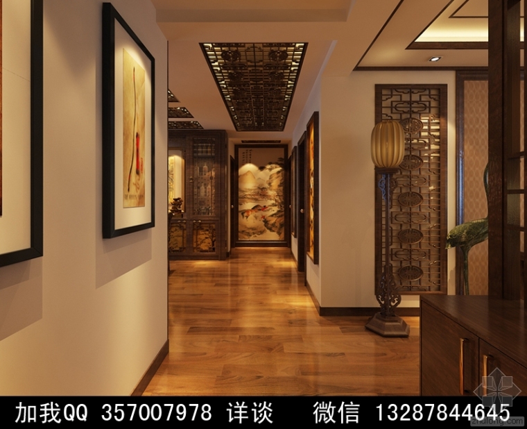 中式古典家装风格效果图资料下载-中式风格家装设计案例效果图2