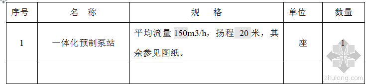 一体化预制污水泵站施工资料下载-一体化预制泵站技术参数性能