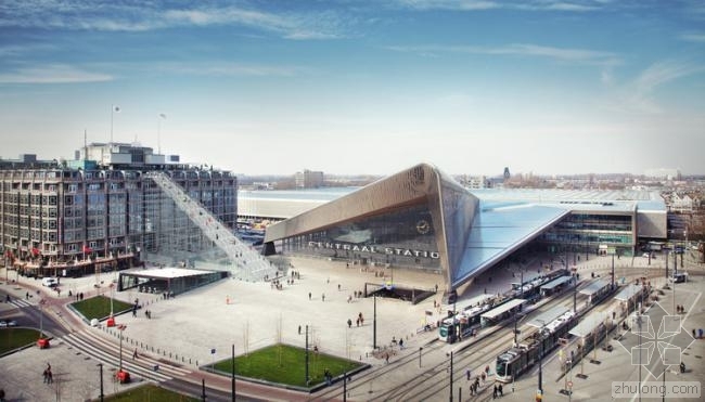 su台阶广场资料下载-鹿特丹中央车站外将建一座“疯狂”的180级大台阶