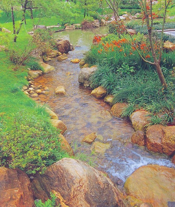 人工小河-园林小品案例-筑龙园林景观论坛