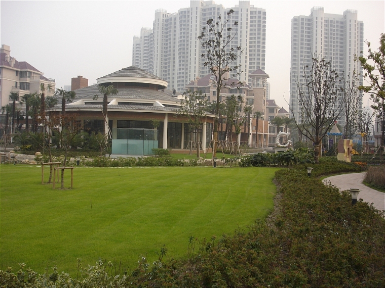 上海新上海花园洋房资料下载-上海滩花园洋房绿化效果实景001