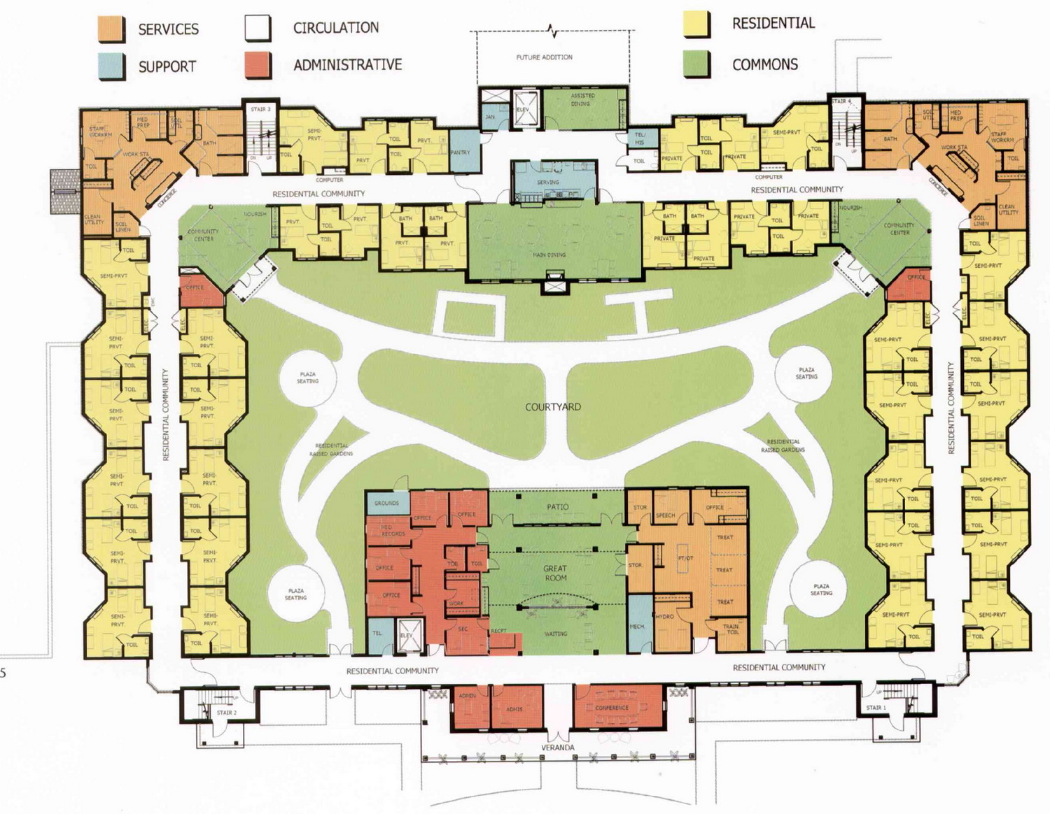 高级疗养院(summit nursing home)-医疗建筑案例-筑龙建筑设计论坛