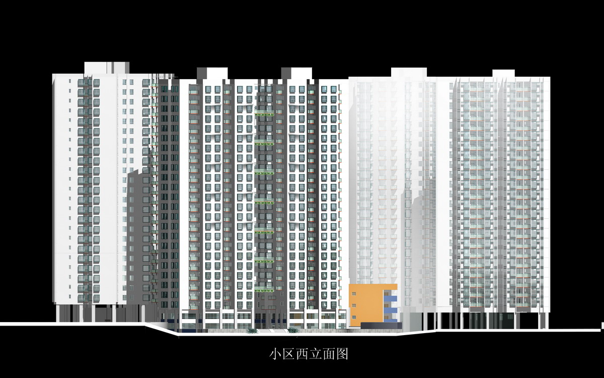 小区西立面图-凤凰城住宅小区第19张图片