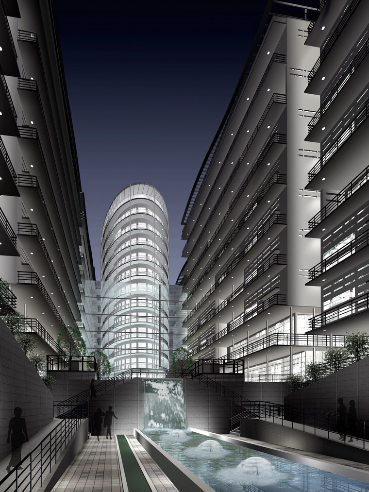 三点透视建筑效果图图资料下载-北京院透视图