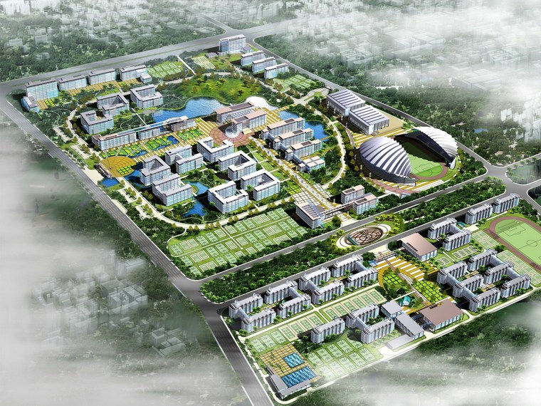 学院校园规划资料下载-安徽财贸学院龙湖东校区校园总体规划设计