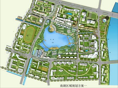 哈尔滨文化中心湿地公园资料下载-南湖公园商业文化中心及周边地区改造
