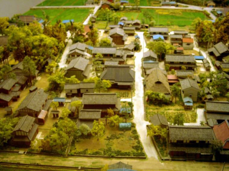 日本预制房屋资料下载-日本家国博物馆房屋村镇模型