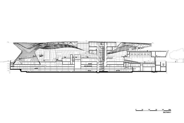 宝马中心BMW Welt-纵向剖面图 longitudinal sectio-宝马中心BMW Welt第26张图片