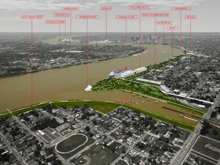 新奥尔良滨水景观：重新创造新月形滨水地段(New Orleans Riverfro