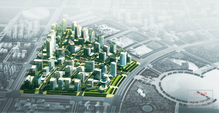 鸟瞰图-深圳市宝安中心工业区规划第8张图片