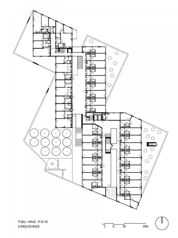 1层平面图 1st floor-Poolhaus住宅建筑第3张图片