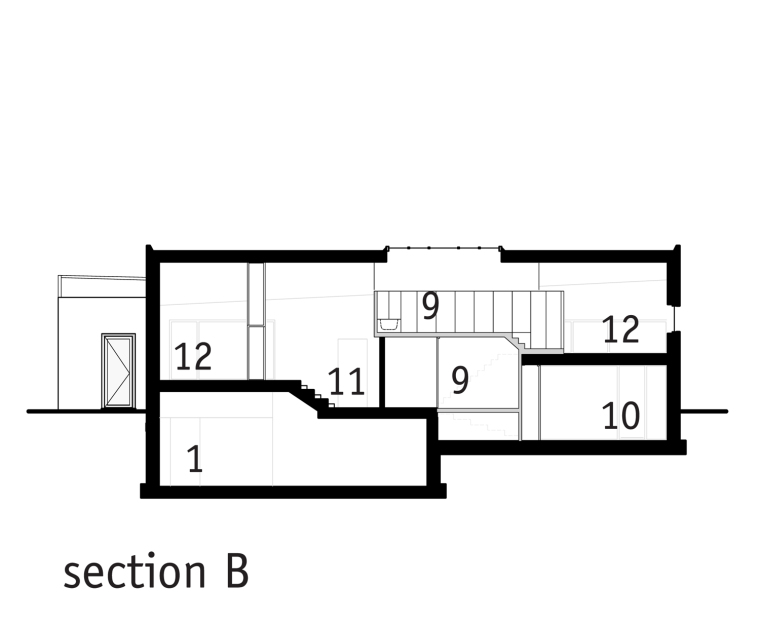 B剖面图 section B-住宅-工作室第15张图片