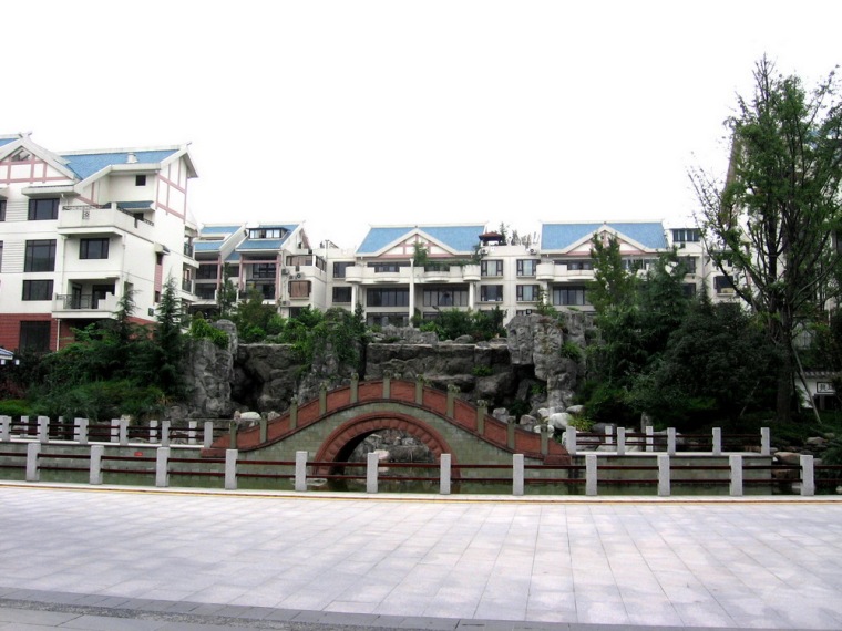 龙门山水居组团，白墙、浅蓝瓦，-蜀风花园城第3张图片