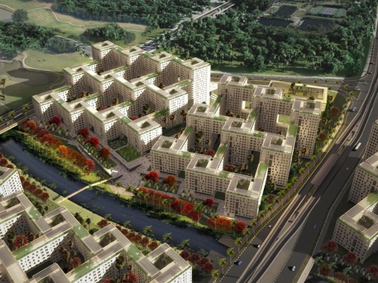 公共租赁住房优秀设计方案资料下载-Punggol海滨总体规划和住房设计方案