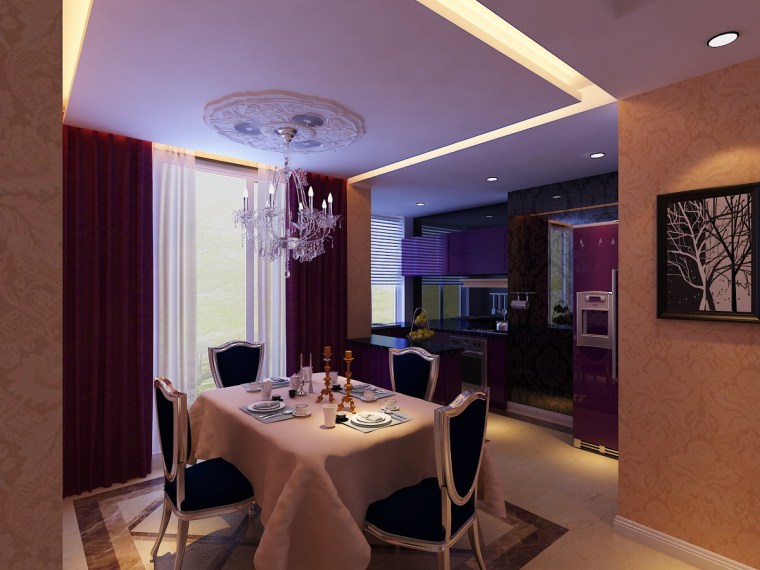 紫色卧室设计资料下载-居室设计--紫色媚影
