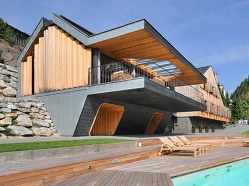 斯洛文尼亚门廊住宅资料下载-斯洛文尼亚前卫二合一石木住宅