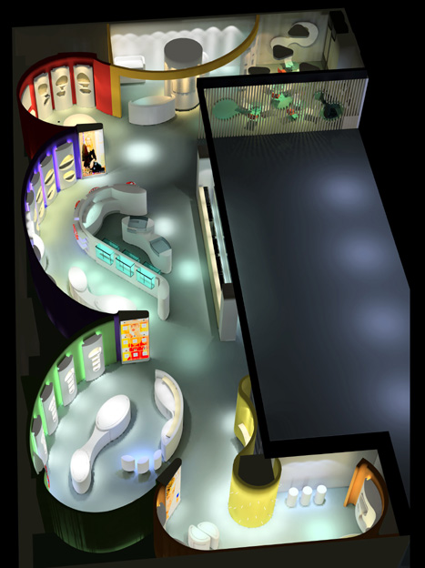 时尚展厅-商业展示类装修案例-筑龙室内设计论坛