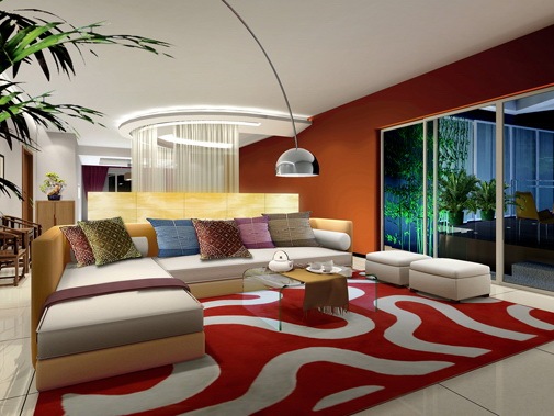 室内家装现代风格效果图资料下载-现代风格三居装修效果图