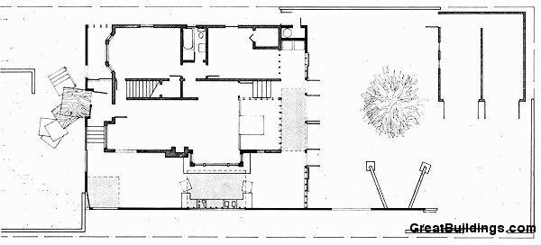 建筑师弗兰克&#8226;盖瑞的住宅-首层平面图 First Floor Plan-建筑师弗兰克•盖瑞的住宅第21张图片