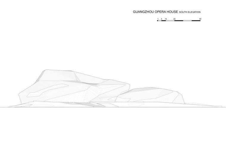 南立面图 south elevation-广州歌剧院第49张图片
