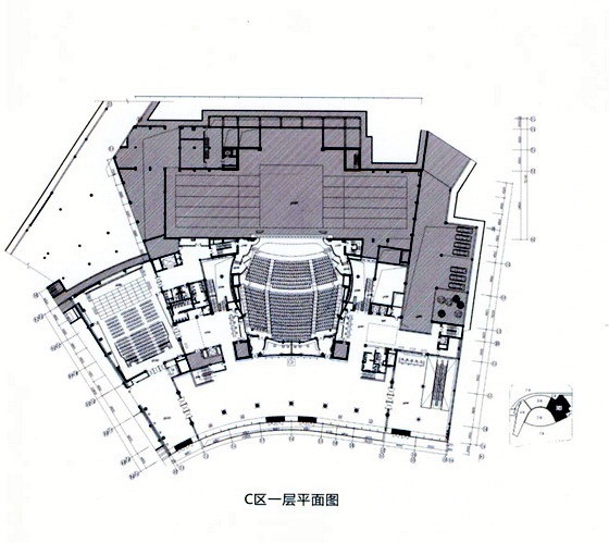 C区一层平面图-大连开发区文化中心第9张图片