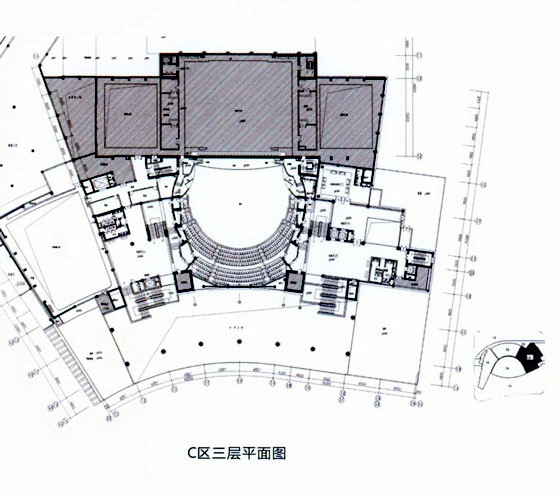 C区三层平面图-大连开发区文化中心第11张图片