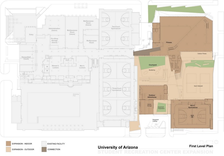 一层平面图 first floor plan-亚利桑那州大学学生娱乐中心第18张图片