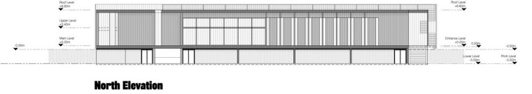 北立面图 north elevations-索韦托足球训练中心第19张图片