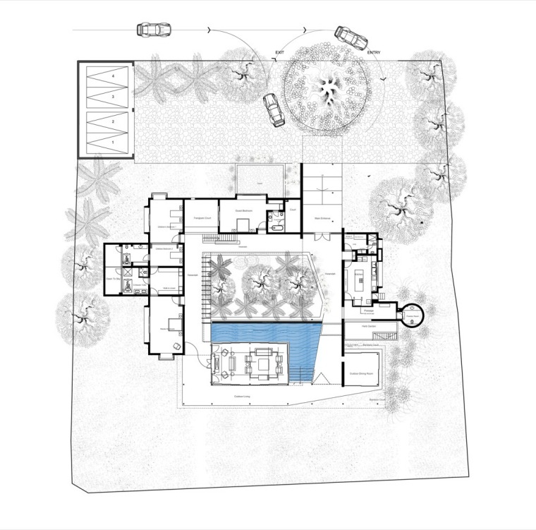 首层平面图 ground floor plan-卡达卡哇斯拉住宅第28张图片