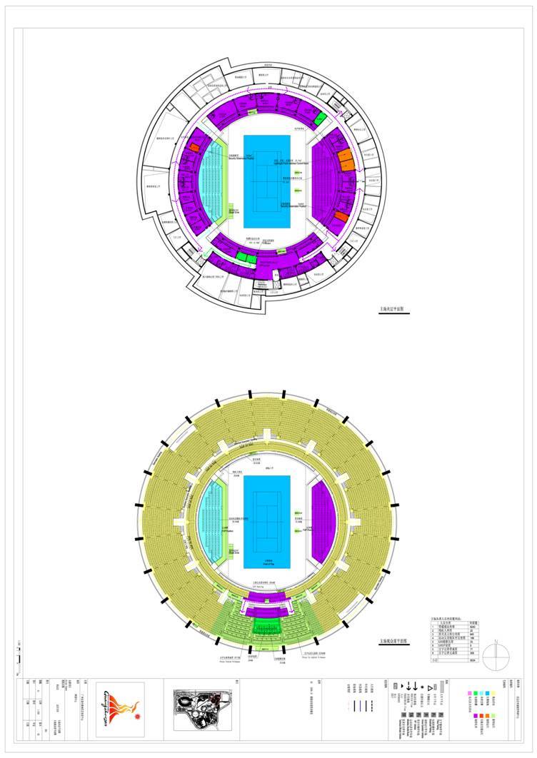 主场夹层及坐席层平面分析图-网球中心演示第28张图片