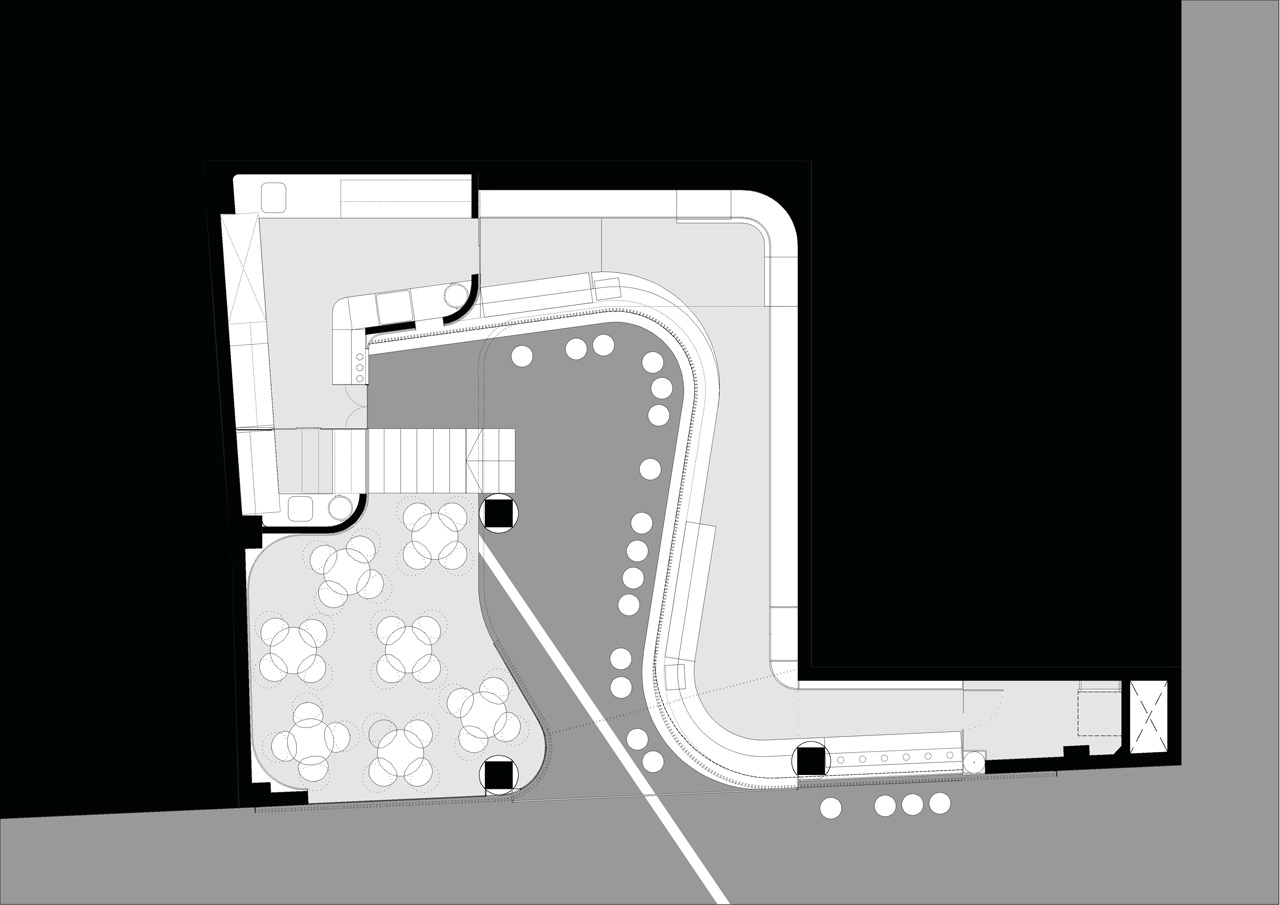 平面图 plan-弧形咖啡店第9张图片