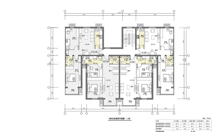 22-D单元户型图-长辛店老镇西区保障性住房第14张图片