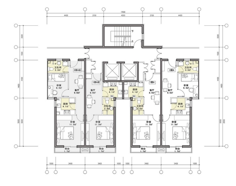 27-H-2单元户型图-长辛店老镇西区保障性住房第19张图片